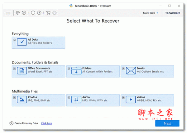 windows数据恢复工具tenorshare 4ddig Premium v1.0.0 直装版